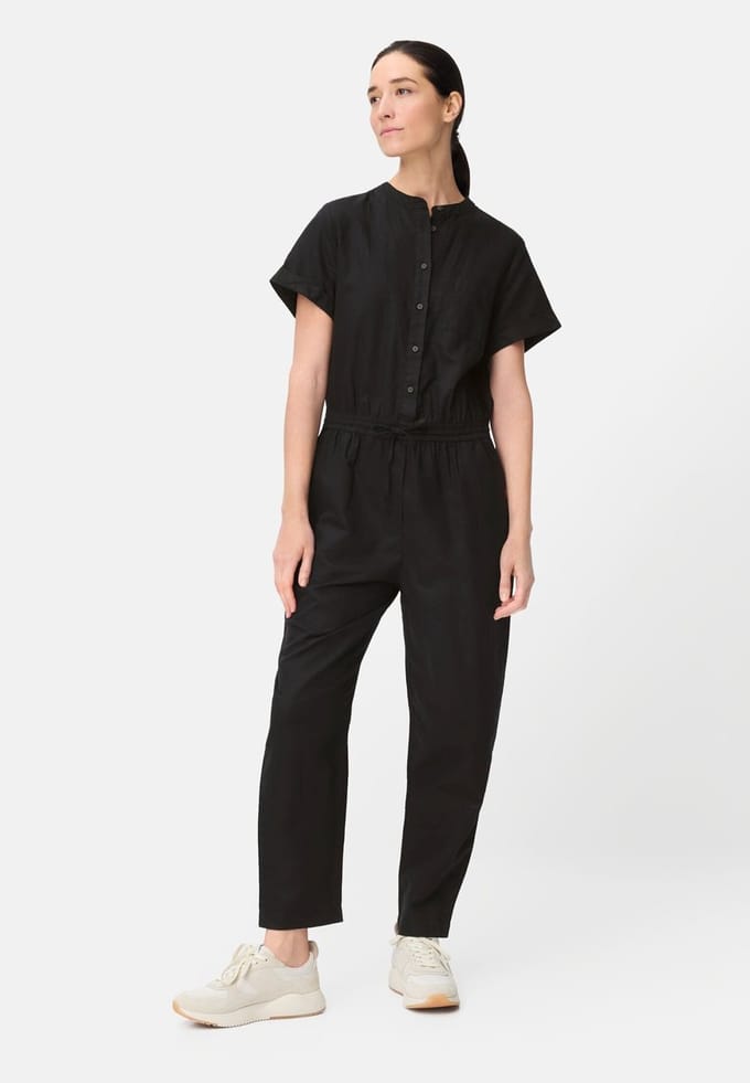 camel active Jumpsuit met knoopsluiting - Maat womenswear-36 - Kaviaar