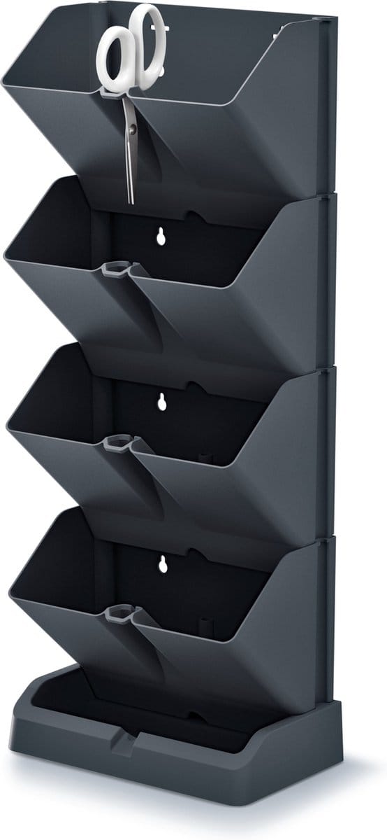 Prosperplast Verticale kruidentuin - Staand/hangend - Modulair - Antraciet grijs - 20x11x48 cm - Incl. kruidenschaar