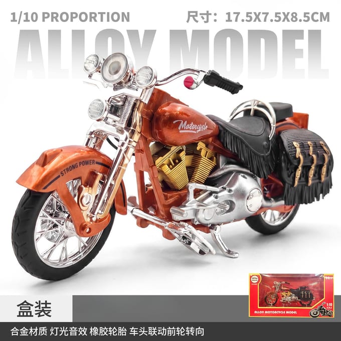 1:10 Modèle de Moto en Alliage Simulation Jouet en Métal Modèle de Moto de Rue Cadeau pour Enfants