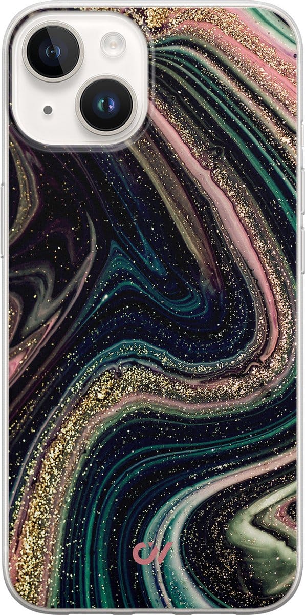 Hoesje geschikt voor Apple iPhone 14 - Marble Twilight - - Multi - Apple - Casevibes