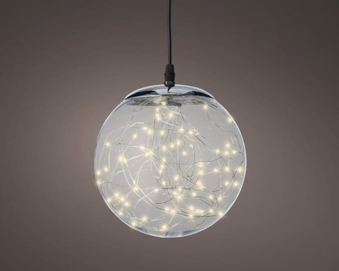 Micro LED bal | ⌀ 30 cm | 140 lampjes | Voor binnen en buiten | Transparant | Warm wit | Kerstdecoratie | 220V