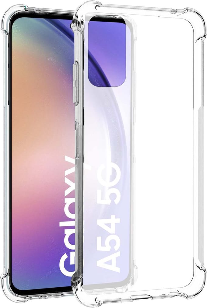 Samsung Galaxy A54 hoesje transparant siliconen shockproof backcover