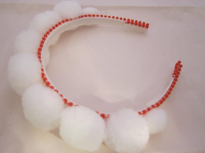 ZoeZo Design - Diadeem - haarband - Snow - wit - oranje - one size - kinderen