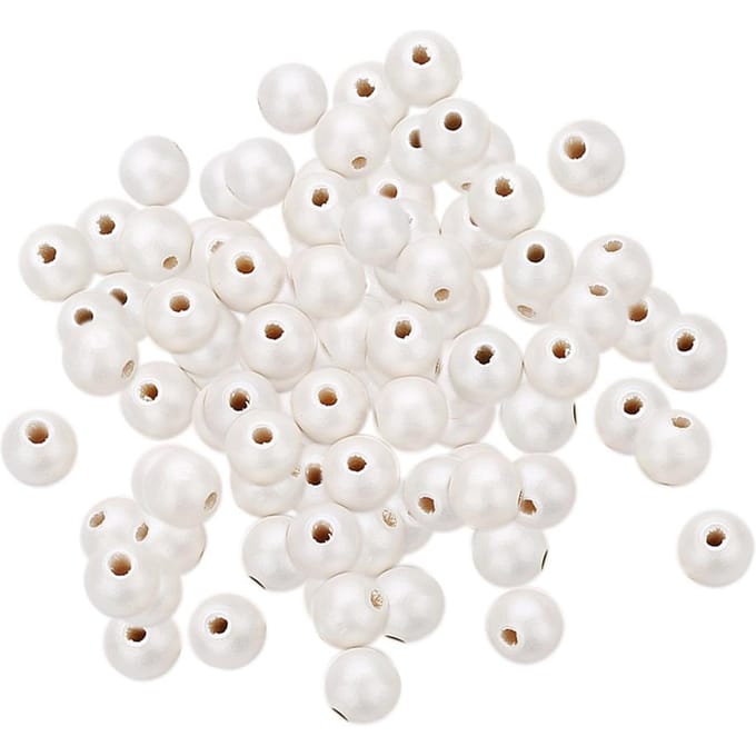 100 stuks parelwit geschilderde houten kralen spacer sieraden maken 8 mm 8mm wit