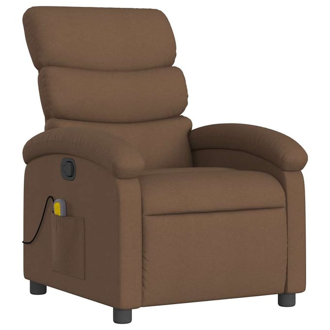 vidaXL - Massagestoel - verstelbaar - stof - bruin