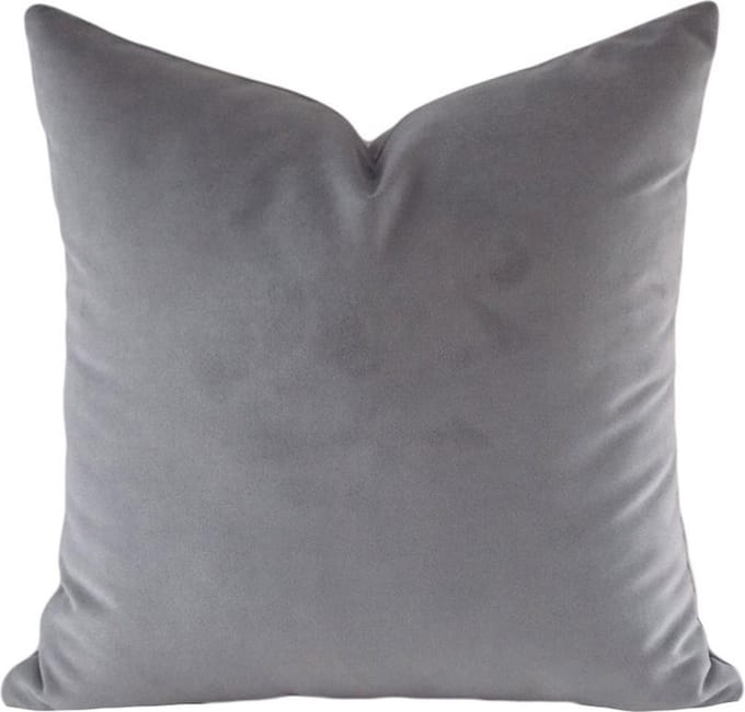 Kussen Velvet Grijs| Kussenhoes met Rits | 45 x 45 cm