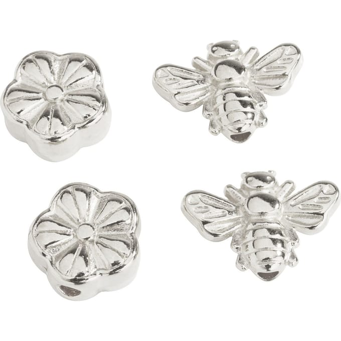 VBS Decoratieve hange "Bee & Flower" - 999 verzilverd