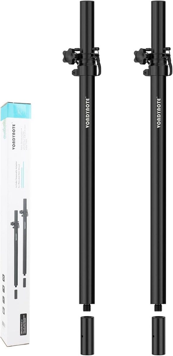Set of 2 Speaker Posts for Subwoofer Height Adjustable Fits M20 Thread Mount and 35mm Mount Speaker Extender with M20 to 35mm Adapters