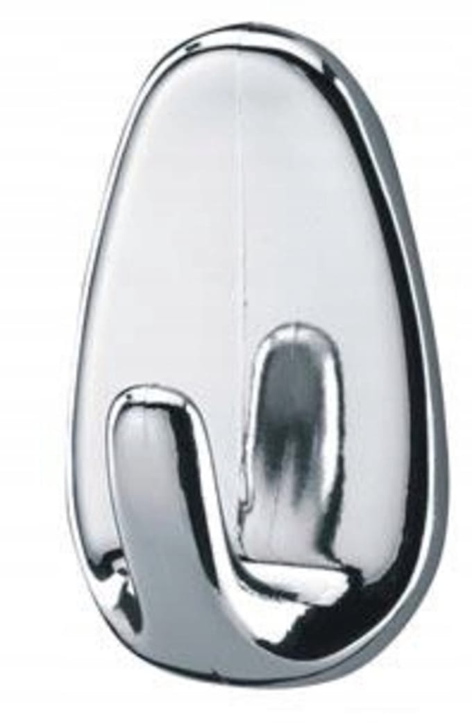 Bisk - Zelfklevende Badkamerhaken - Chroom - 2 Stuks - Compact Formaat