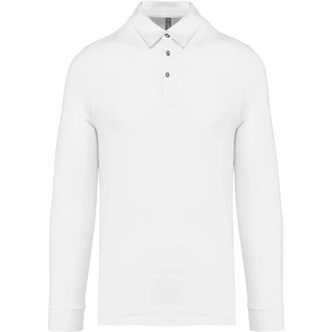 Kariban Herenpolo lange mouwen van jersey K264 - White - XL