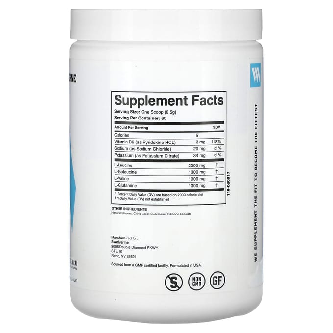 Swolverine, BCAA 2:1:1, Granaatappel Acai, 13.76 oz (390 gr)
