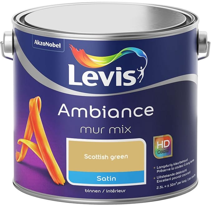 Levis - Ambiance Mur Satin Mix - Scottish Green - Mengverf - 2,5 L