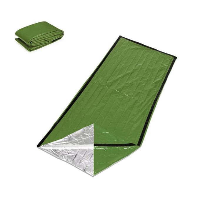 2 STUKS nooddeken met compressiezak Draagbare lichtgewicht noodslaapzak voor groen
