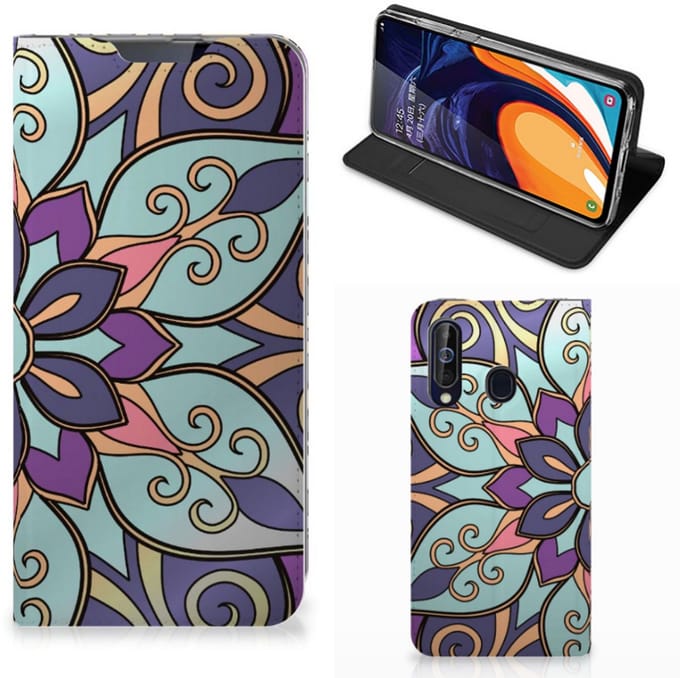 Samsung Galaxy A60 Smart Cover Purple Flower