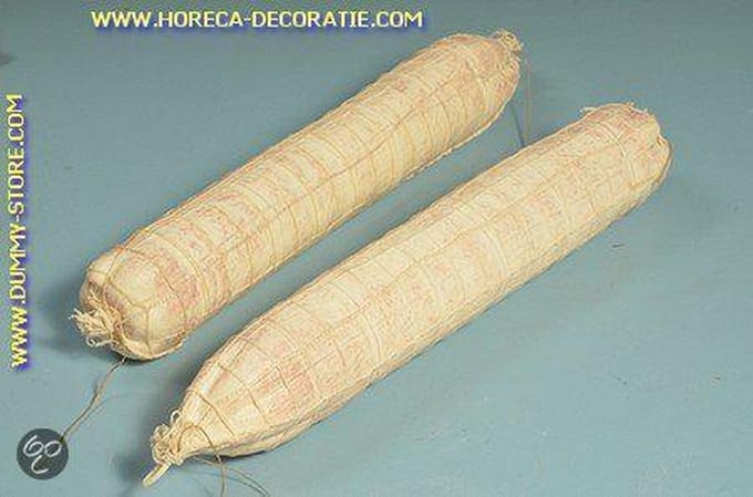 Salami, wit, 2 stuks (W3) -65x450 mm - vleesdummy