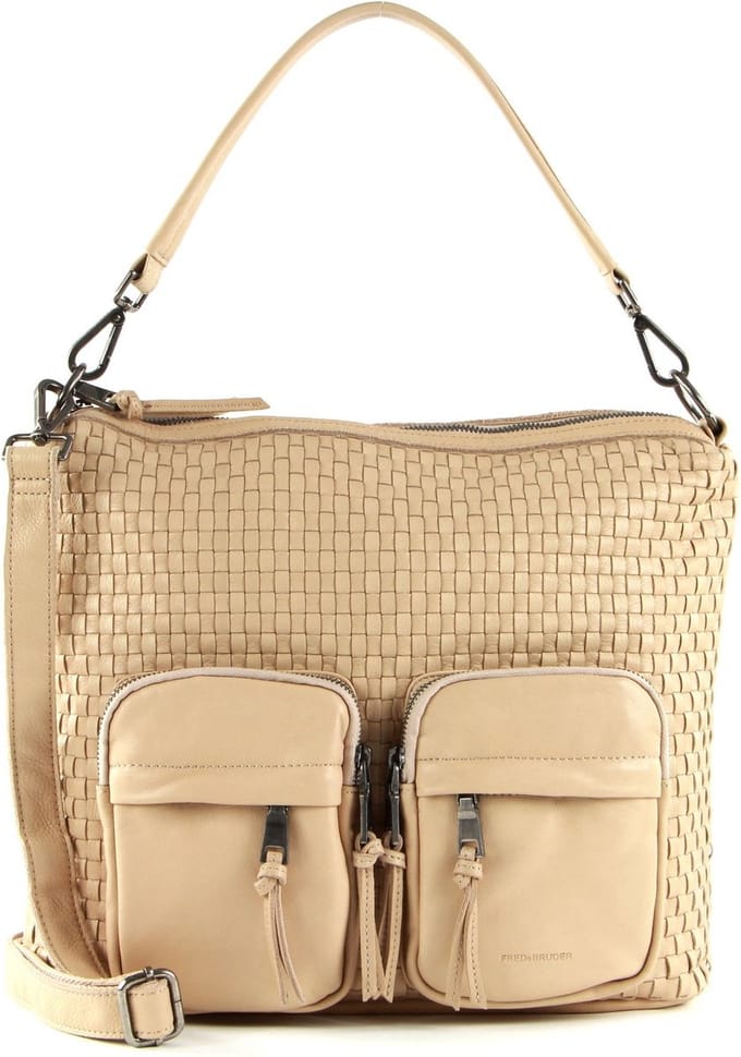 FREDsBRUDER Leren Schoudertas All Day Collection Noon Shoulder Bag Cream Beige