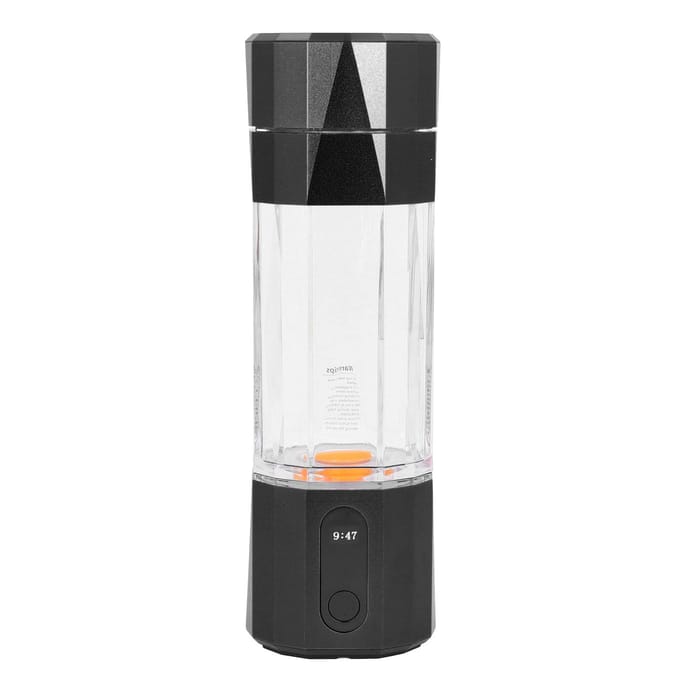 Bouteille d'eau à hydrogène 6 000 à 8 000 PPB, portable, rechargeable, électrolyse rapide, eau hydrogène L noir