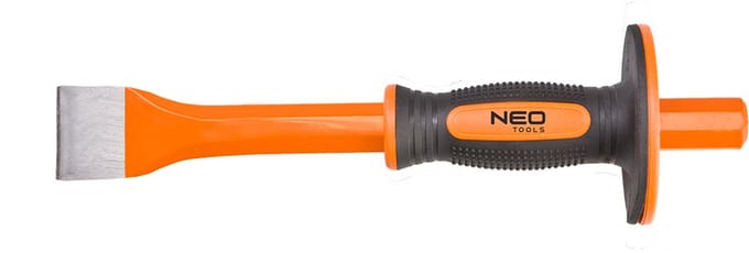 NEO Serie - Beitel met Handbescherming - 300mm - 19mm Zeskant - 75mm Plat Mes