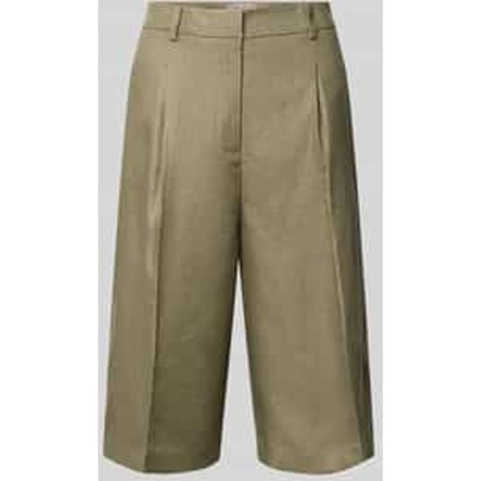 straight fit bermuda met bandplooien