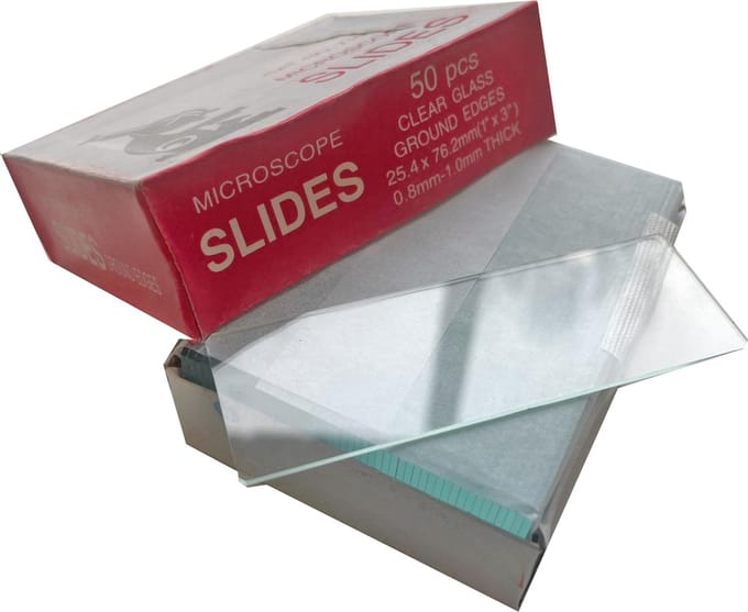 Objectglaasjes microscoop 76,2 × 25,4 mm – afgerond – helder glas – 50 stuks