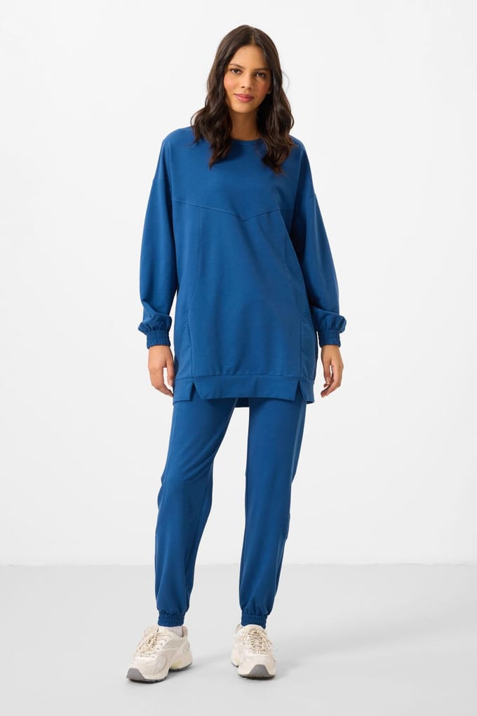 Oversized Fleece Sweatshirt en Broek Set
