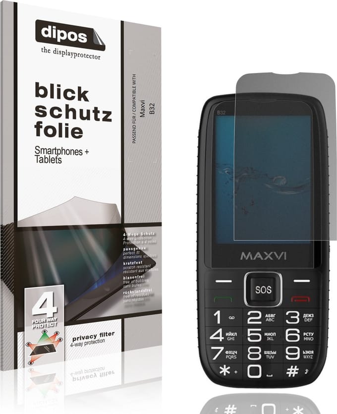 dipos – Matte Privacy Screenprotector geschikt voor Maxvi B32 | Anti-Spy Beschermfolie