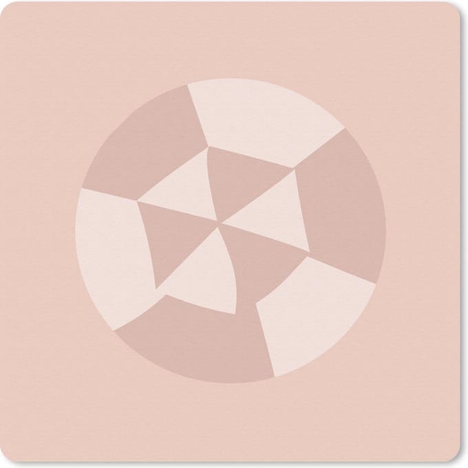 Muismat 20x20 cm - Mousepad Zomer - Strandparasol - Pastel - Muismatten