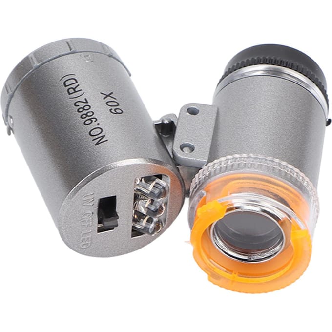 Zakmicroscoop 60x vergroting 2 LED-lampen 1 UV-lamp Brede toepassing Duurzaam ABS-acryl