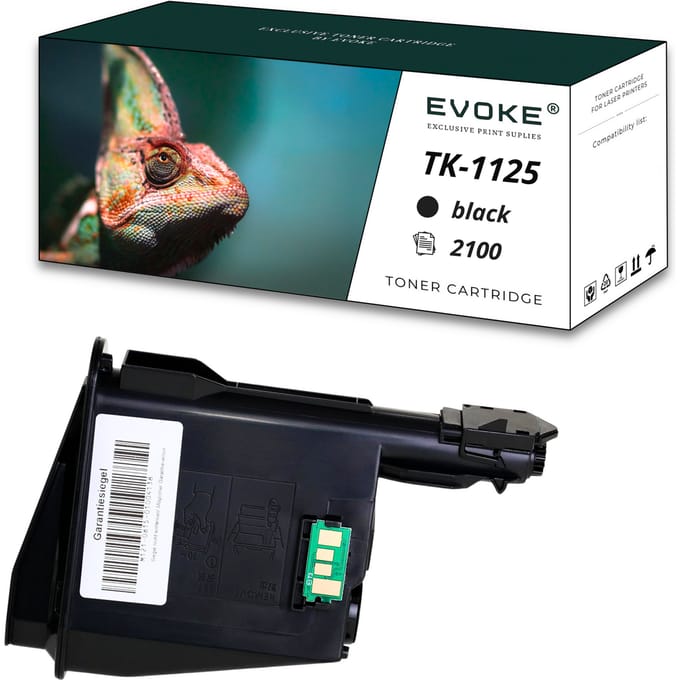 Evoke Compatibele Toner voor Kyocera Tk-1125 Tk1125 Zwart 2100 Pagina's Fs-1061Dn Fs-1325Mfp