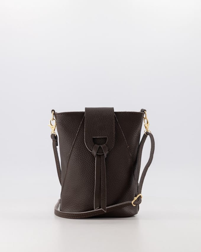 Teatro - Kendra - Classic Grain - Crossbodytasje - Leer - Donkerbruin
