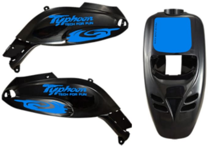 Piaggio Typhoon Stickerset - Hurricane - Licht Blauw