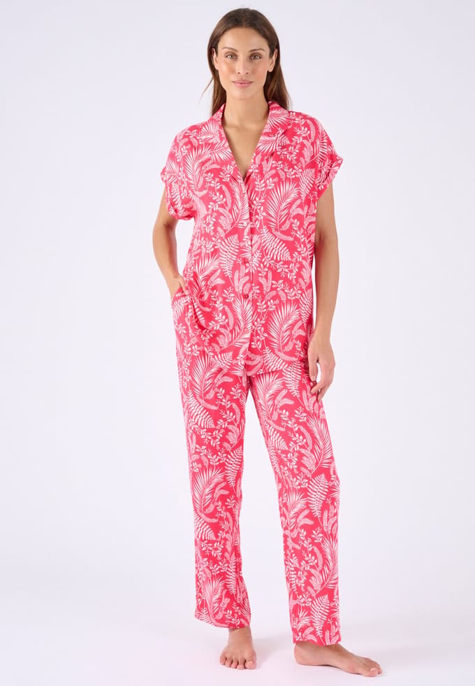 Damart - Pyjama van zuivere viscose - Dames - Roze - 46-48 (L)