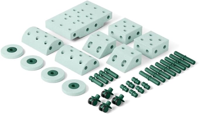 Bouwblokken Starter Set Speelgoed voor Kinderen 0-6 Jaar - Mint en Groen