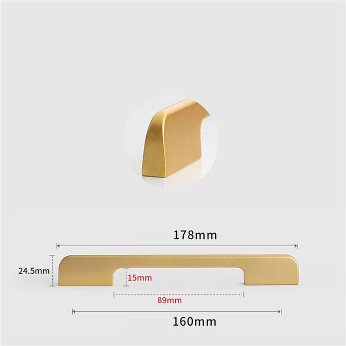 Kastdeur Handgreep Aluminiumlegering Lade Trekkers voor Commode Kledingkast Schoenenkast Goud A Type 160mm Hart-op-Hart Afstand