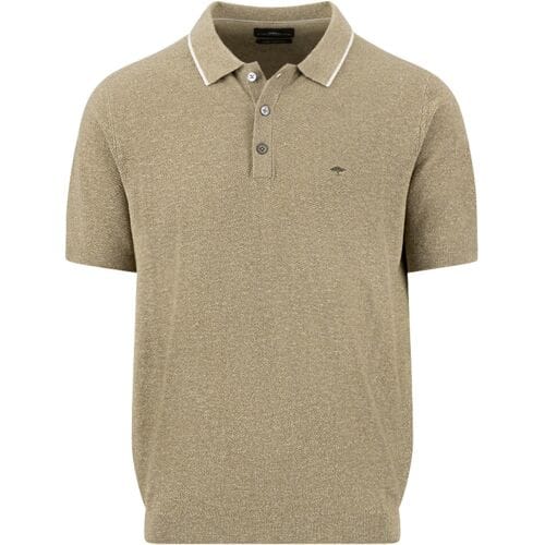 Fynch-Hatton Polo Subtle Faux-Uni Structure Cotton Linnen Pistache / male