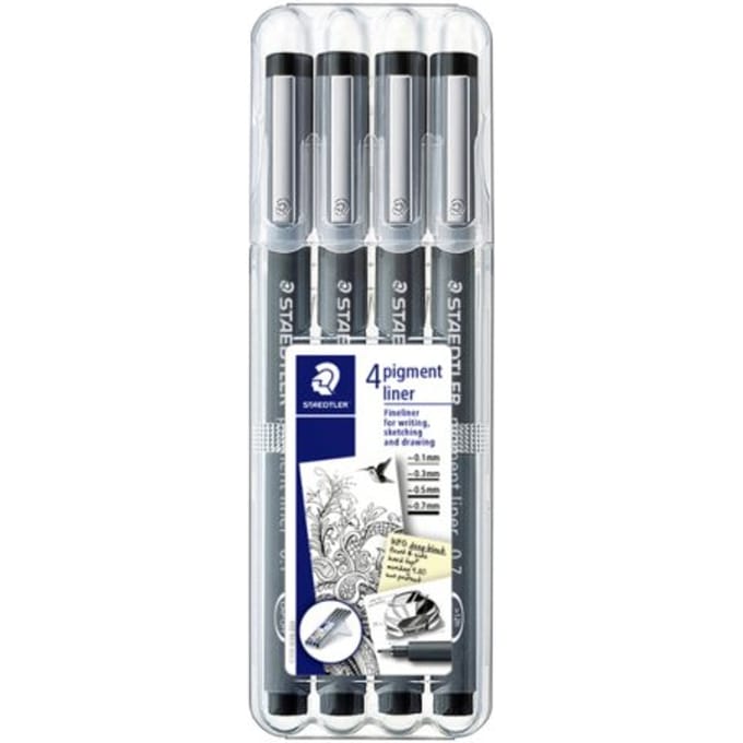 STAEDTLER - Artist Series - pigment liner 308 - fineliner - box met 4 lijnbreedten