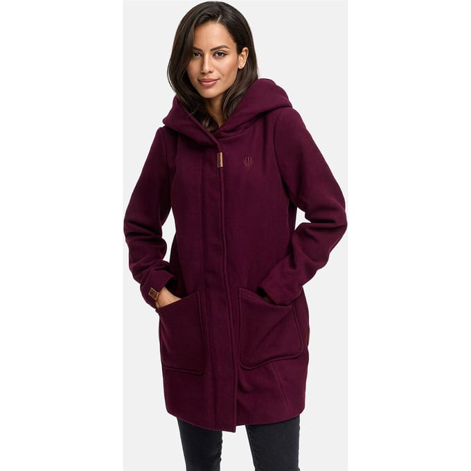 Marikoo dames wintermantel met capuchon en getailleerd model