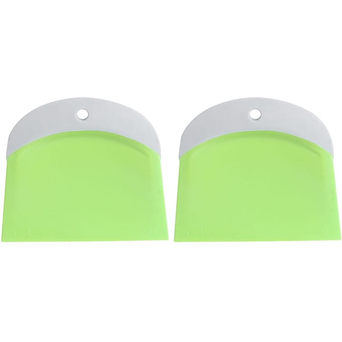 2 PCS Spatule Grattoir à Crème en Plastique Coupe-Pâte Outil de Pâtisserie de Cuisine Vert white