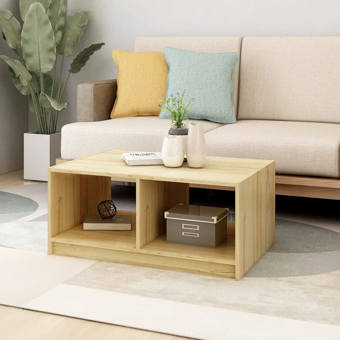 vidaXL - Salontafel - 75x50x33,5 - cm - Massief - Hout - Grenen