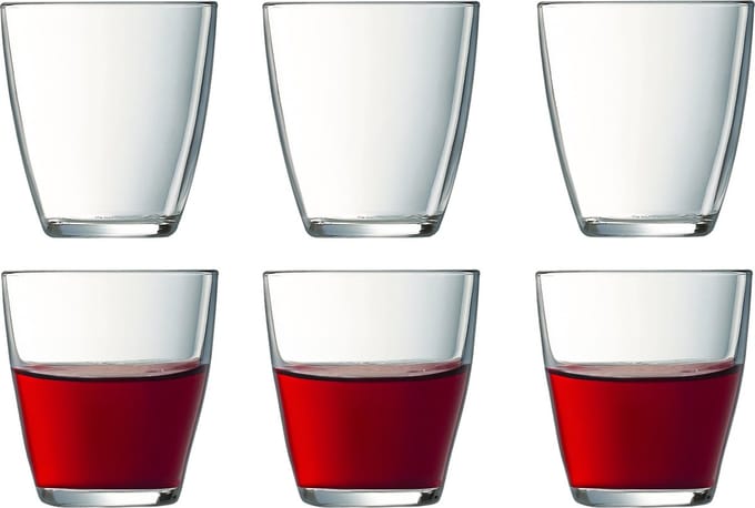 Luminarc water drinkglazen - 6x stuks - transparant - glas - 250 ml - glazen