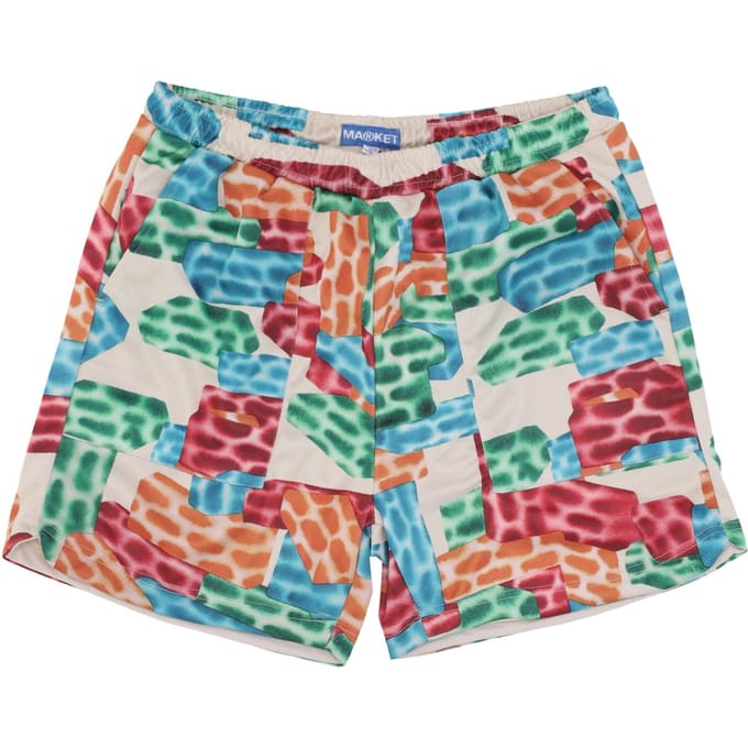 Basketbalshort heren Building Blocks Mesh short creme