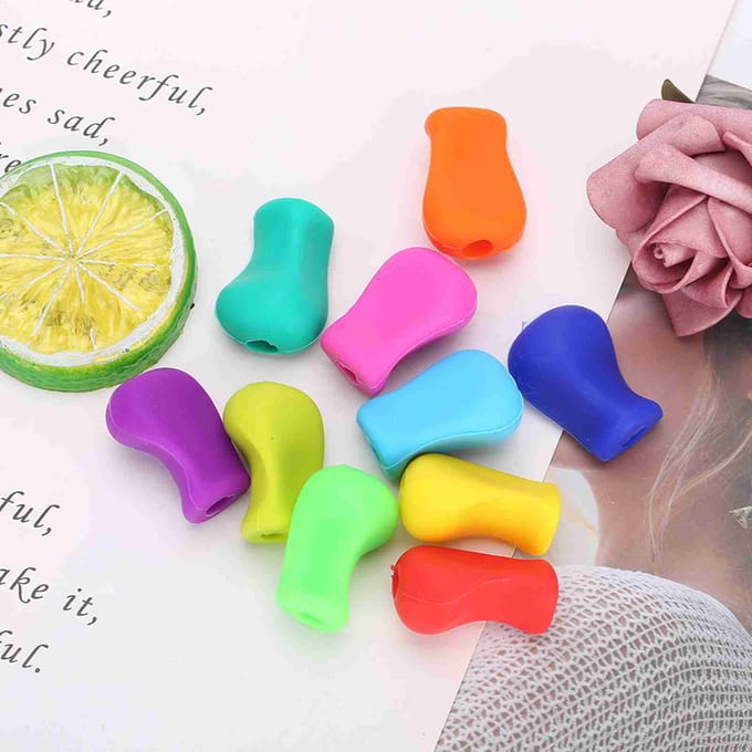 10 stuks Siliconen Potlood Schrijfhouder Ergonomisch Pen Schrijfhulpmiddel voor Kinderen Studenten blue