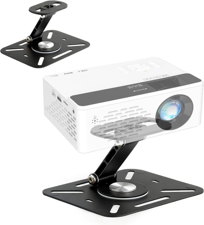 Projector Standaard - Projectorhouder Beamer - Presenteren en Films Kijken - 360 Graden Roteerbaar - Inklapbaar Ontwerp - Metallic