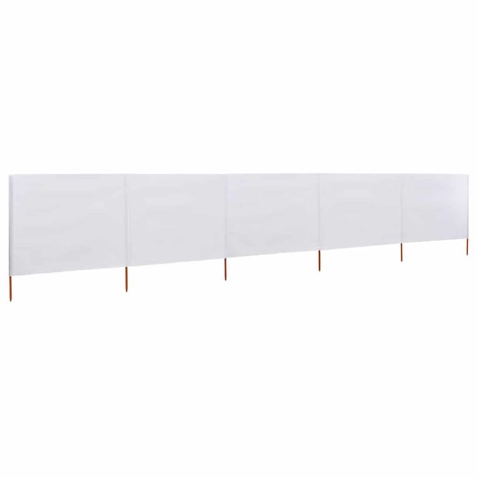vidaXL - Windscherm - 5-panelen - 600x80 - cm - stof - zandwit