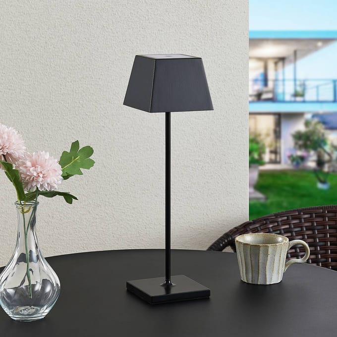 Lucande Patini LED tafellamp buiten, zwart