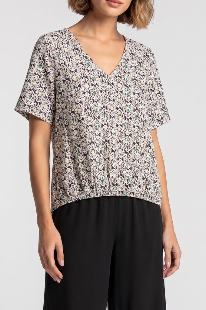 Studio Anneloes All Over Flower Printed Top Multi Color Größe: S | Blusen Outlet | Damen
