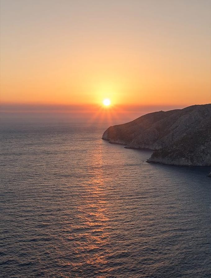Canvas Schilderij Zonsondergang Zakynthos - 60x80cm - Schilderij Zonsondergang