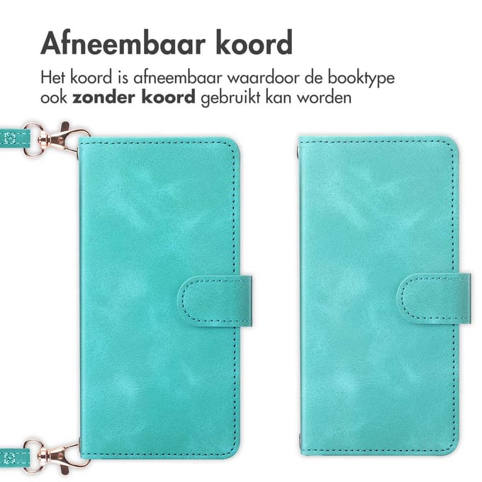 imoshion Hoesje - Geschikt voor Apple iPhone 17 - Bookcase met koord - Turquoise