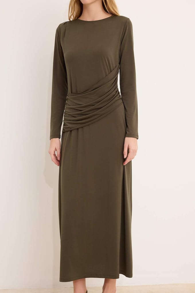 Dames platte maxi lange chique/nacht bodycon hijab jurk