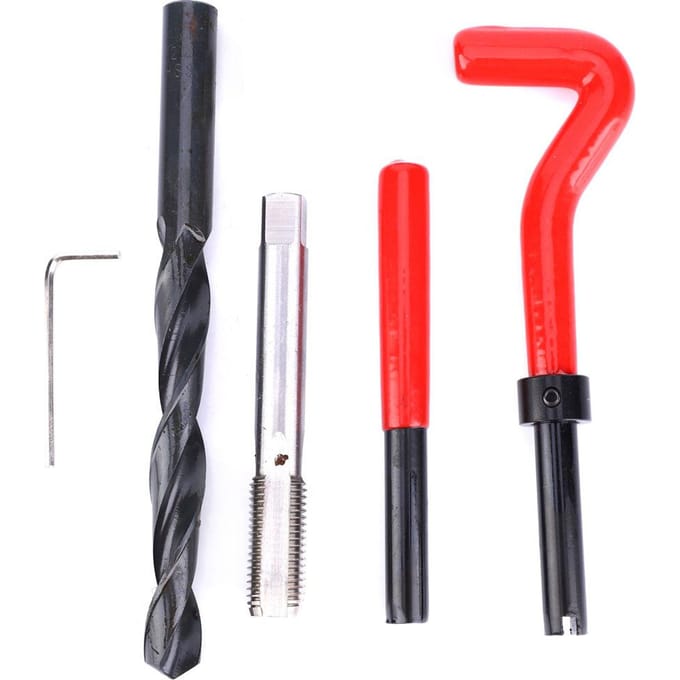 17 Stuks Draadinzetstukken M12x1.5 Binnendraad Reparatie Accessoire Assortimentskit red